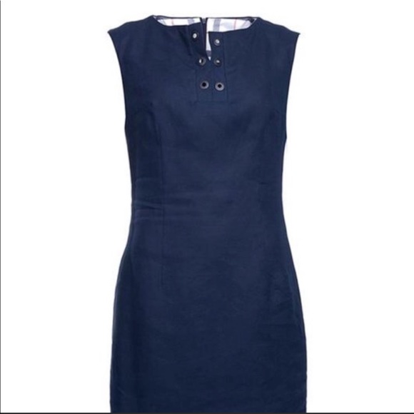 Barbour Kirkwall Navy Linen Dress US 6 NWT - Picture 3 of 13